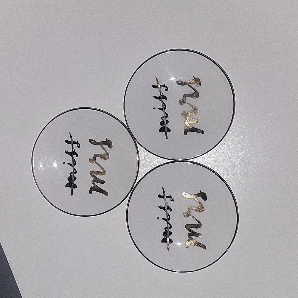 NWT Kate Spade "miss to Mrs" ring dish, set of 3